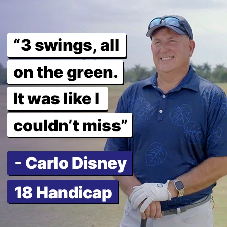 Three different golfers tee'ing up