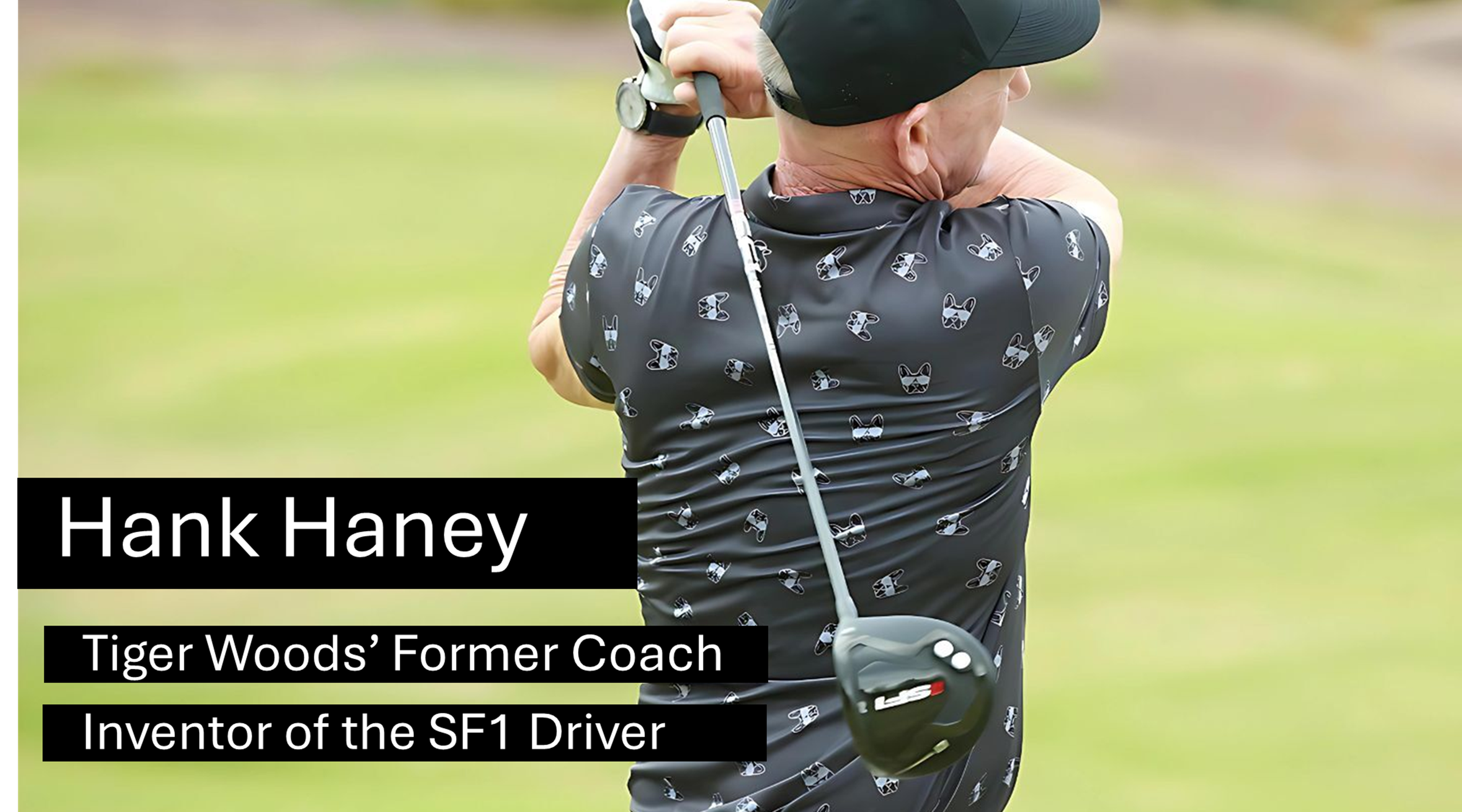 Golfer placing a golf ball on the tee