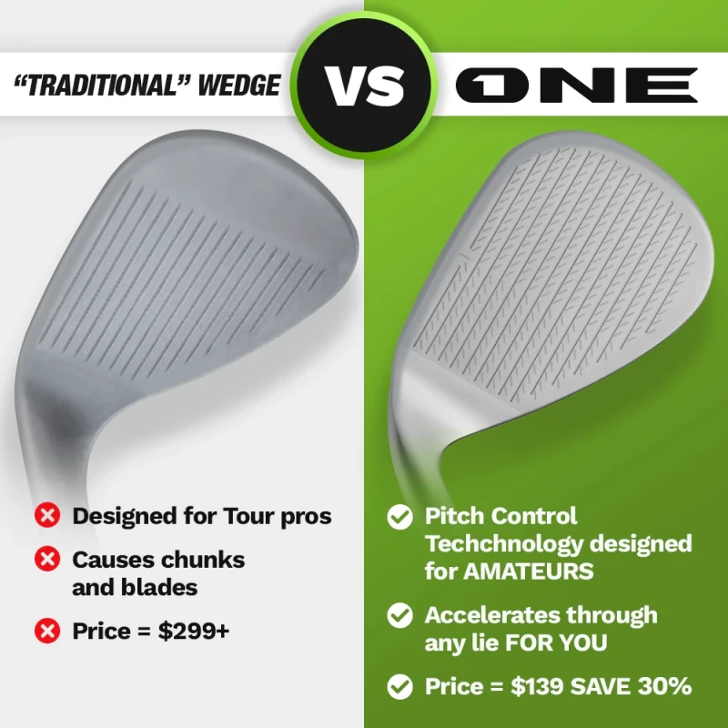 Image showing a traditional wedge vs one wedge