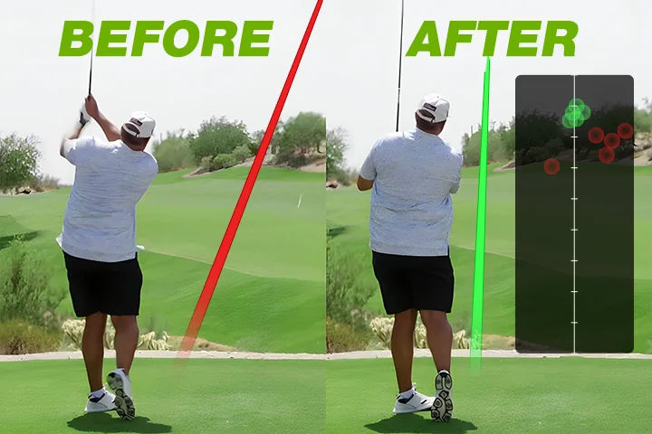 Before and after proof of using the Square Set Swing Trainer