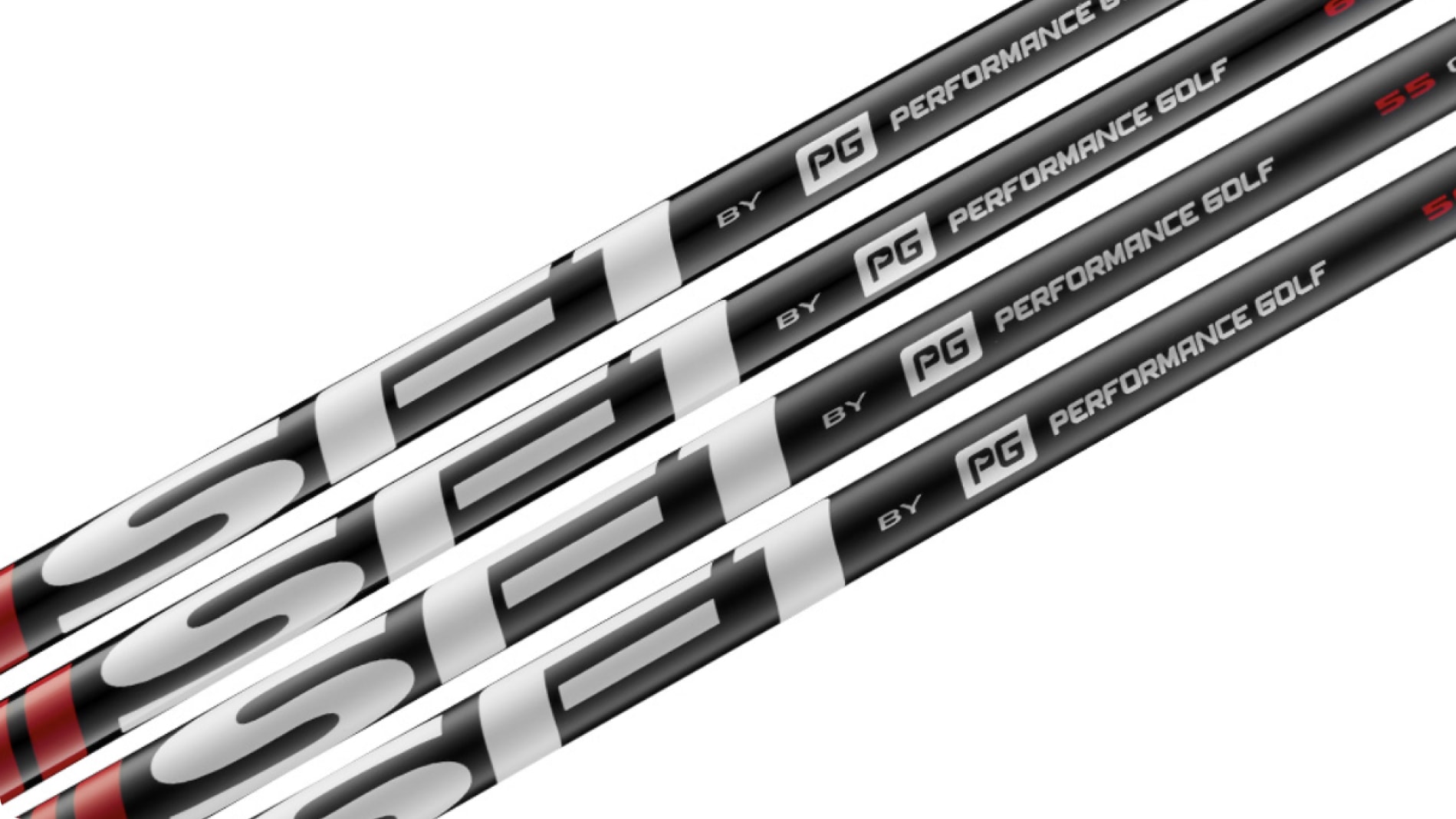 Close up of 4 SF1 Driver shafts.