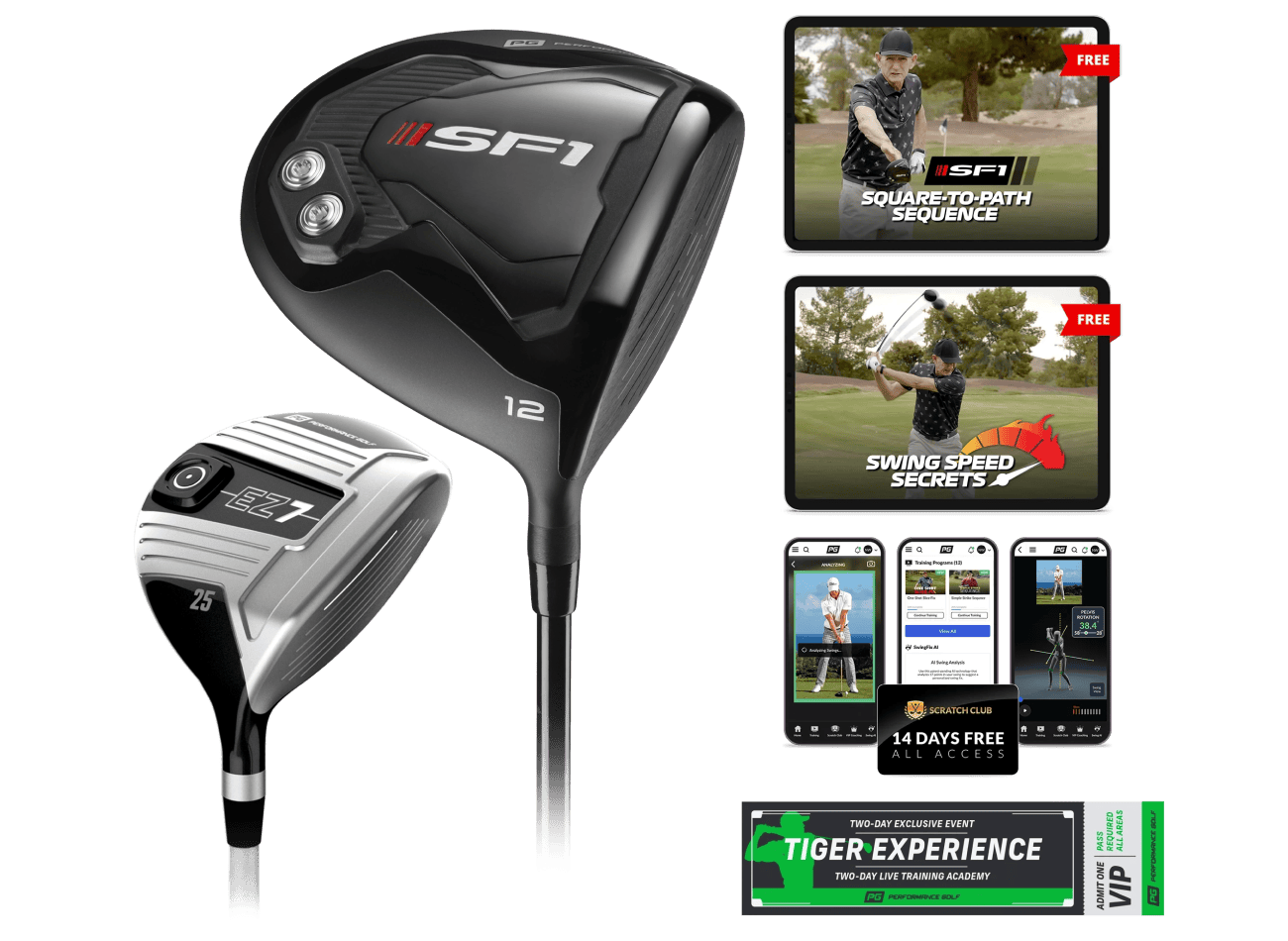 Image shows the SF1 and EZ7, alongside the digital bonuses included in purchase.