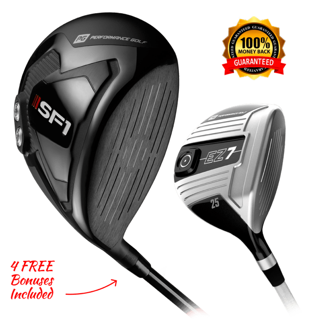 Close up of the SF1 Slice Fix Driver, and the EZ7 Slice Fix 7wood.