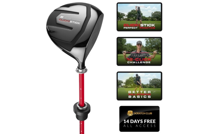 Close up of the Click Stick Driver, with digital bonuses