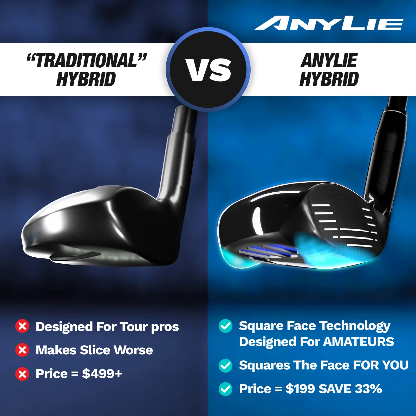 Image comparing the AnyLie Hybrid to a Traditional Hybrid.
