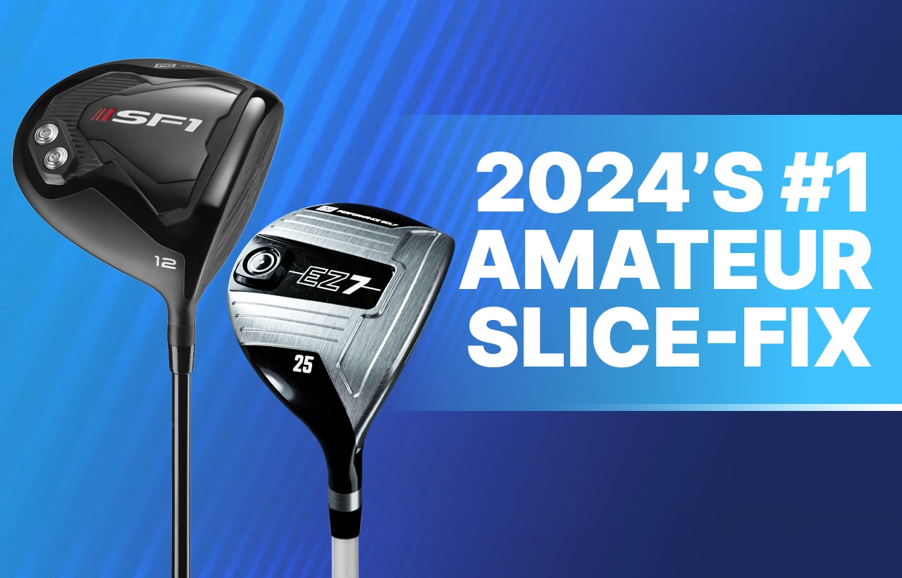 Close up of the SF1 Slice Fix Driver, and the EZ7 Slice Fix 7 wood.