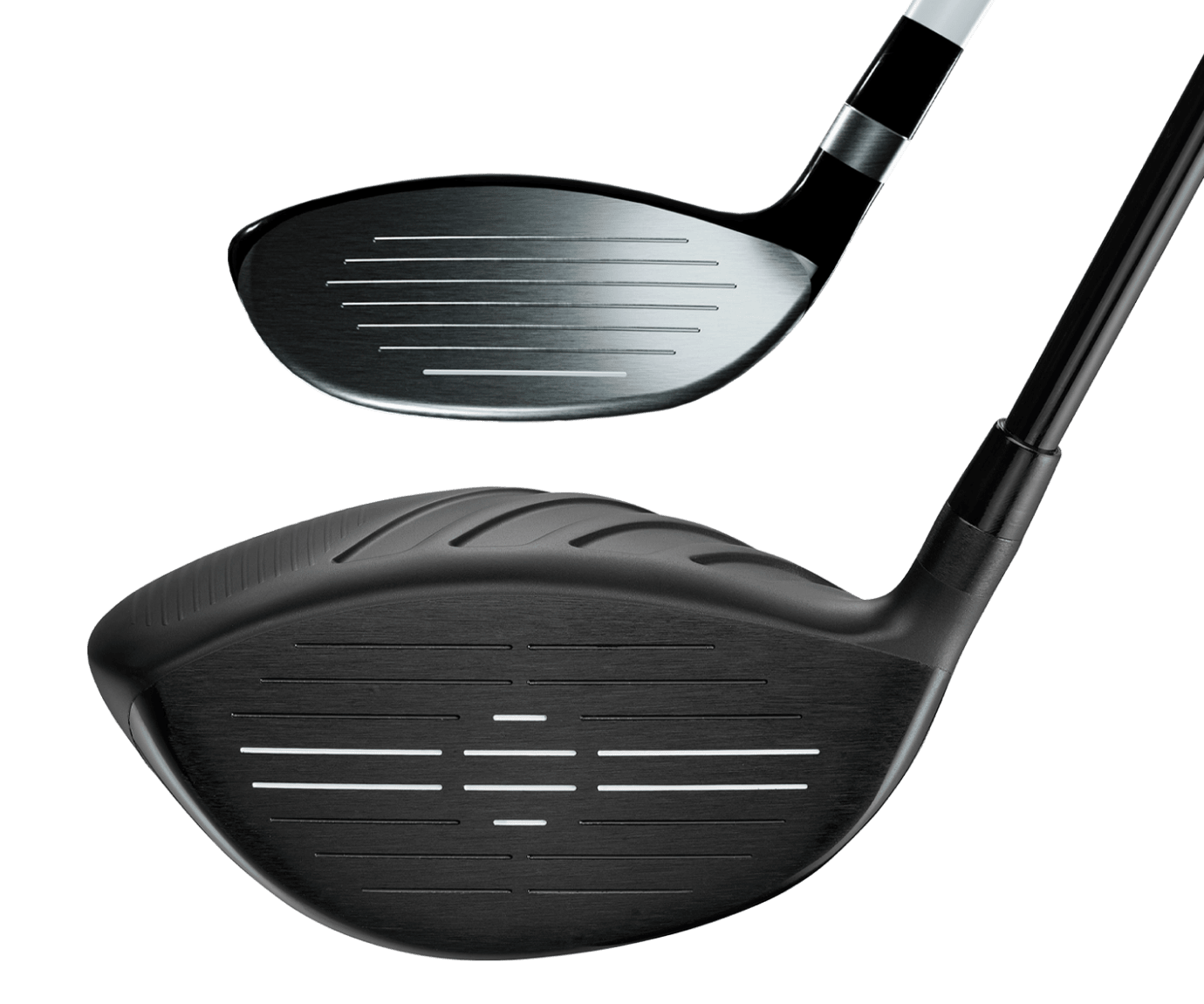 Close up of the SF1 Driver club face, and the EZ7 7-Wood club face.